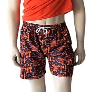 Men's Orange / Blue Swim Shorts